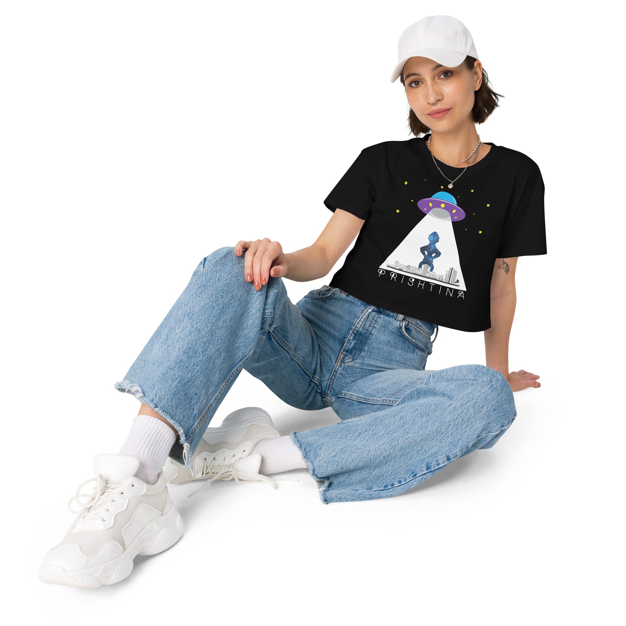 UFO Over Prishtina Women's Crop Top