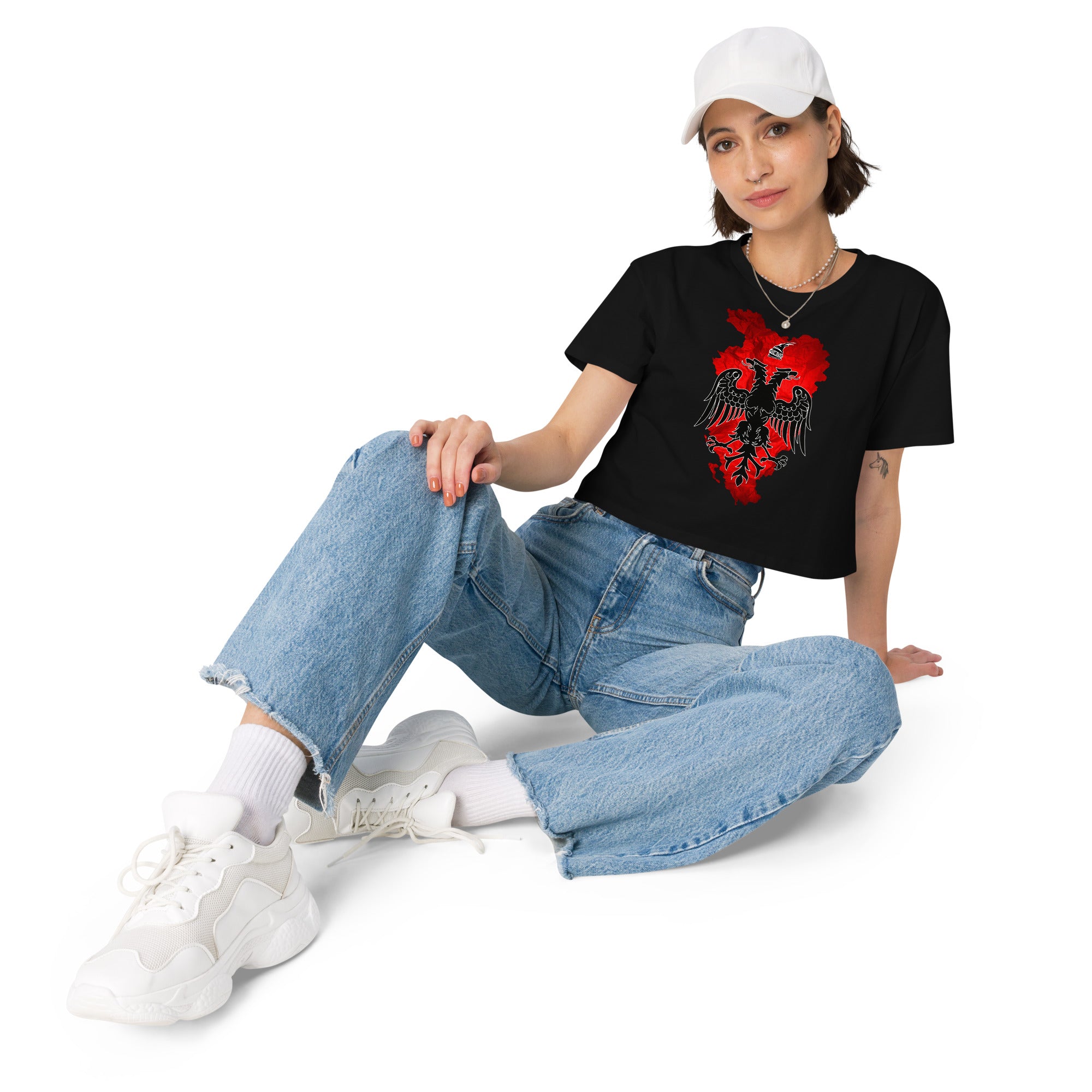 Ethnic Albania Women's Crop Top