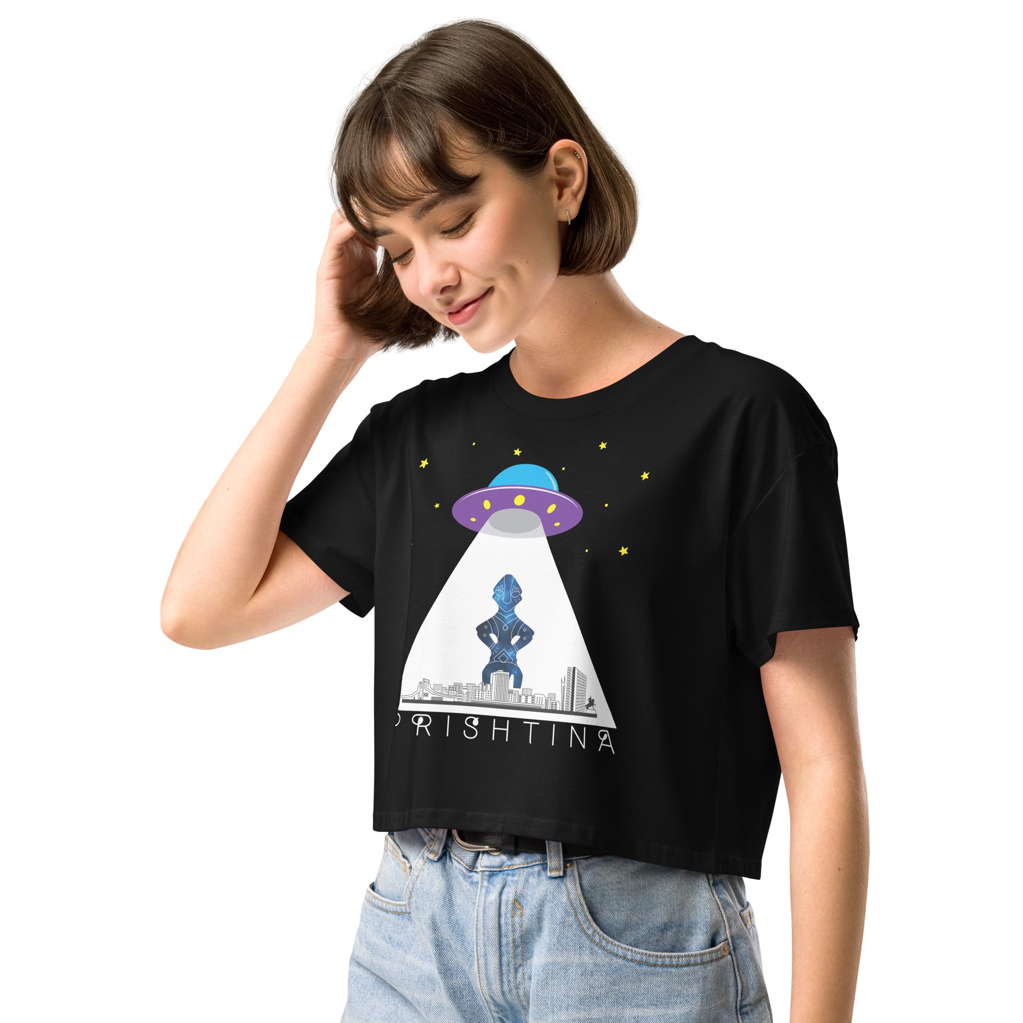 UFO Over Prishtina Women's Crop Top