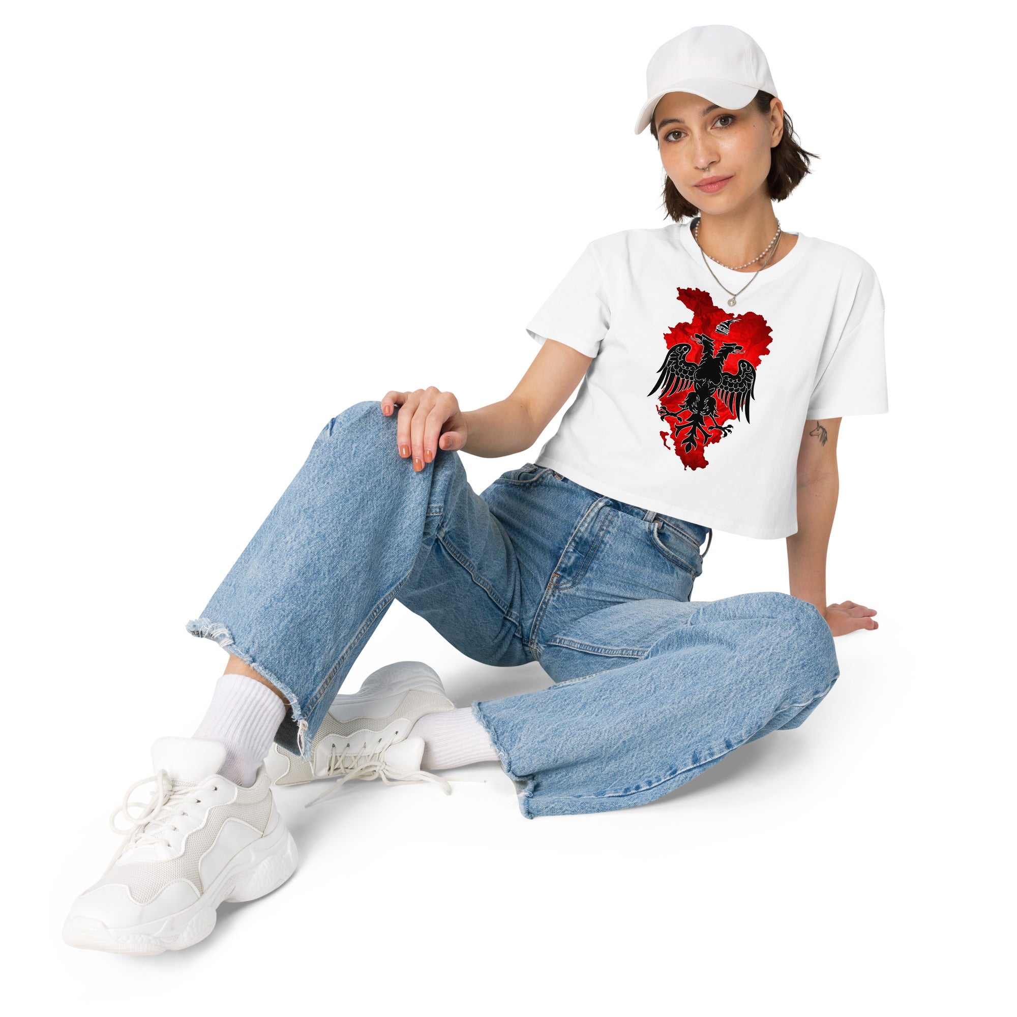 Ethnic Albania Women's Crop Top