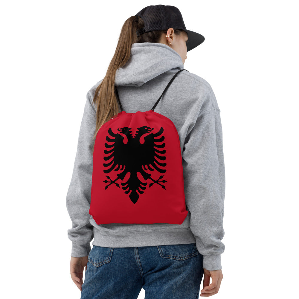 Albanian Eagle Drawstring Bag